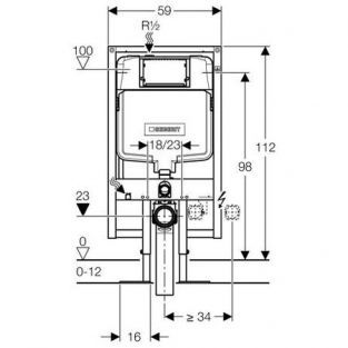 Geberit inbouwreservoir Duofix UP720 (ruimtewinnend) 111723001